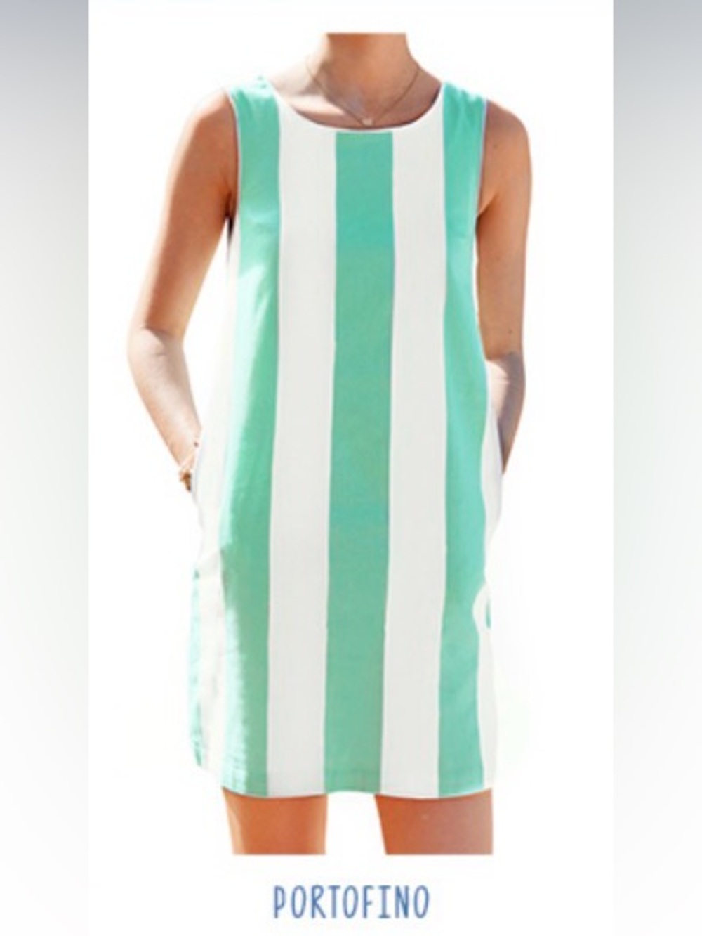 KJP Cabana Mint Green & White Striped Shift Dress
